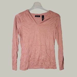 Axcess Womens Shirt  Mauve  Hooded  Round Neck  Pocket in Front  Size M
